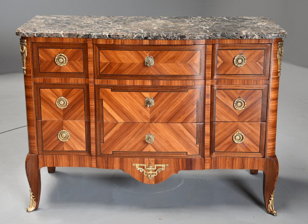 French late 19th century Louis XVI style Kingwood breakfront commode View IV