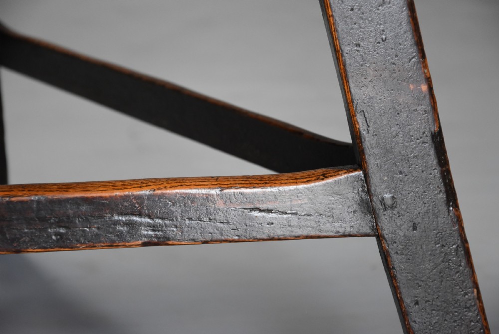 Mid 19th century ash cricket table with original painted base  View VIII