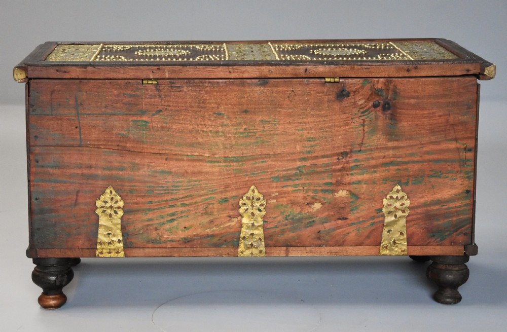 Mid 19th century hardwood highly decorative Zanzibar traders chest  View XI