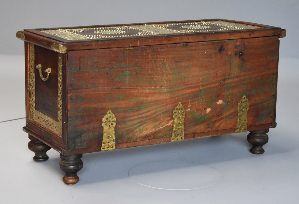 Mid 19th century hardwood highly decorative Zanzibar traders chest  View XIII