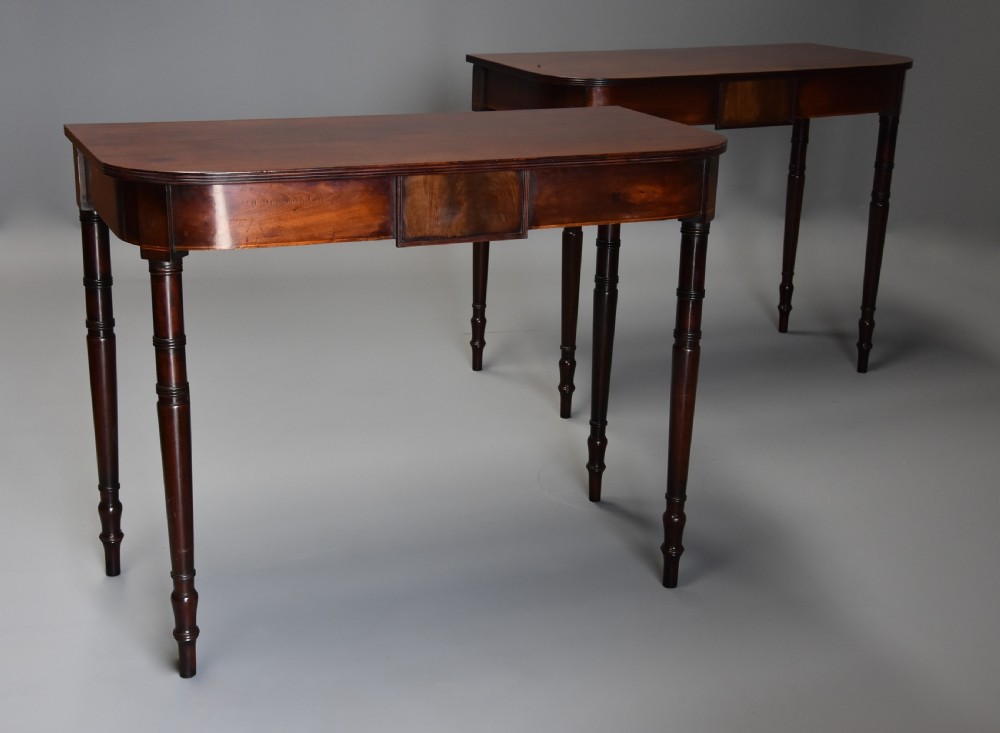 Pair of early 19th century mahogany console tables View II
