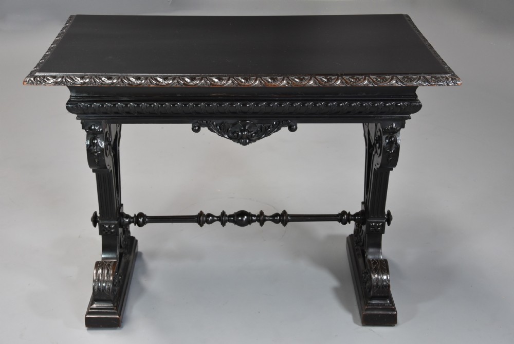 Late 19th century ebonised walnut centre table in the Renaissance style View III