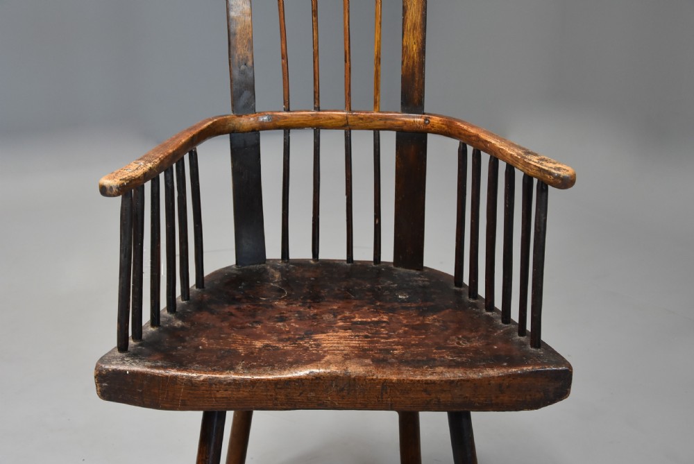 19th century Welsh primitive ash & elm comb back armchair with good patina View VIII