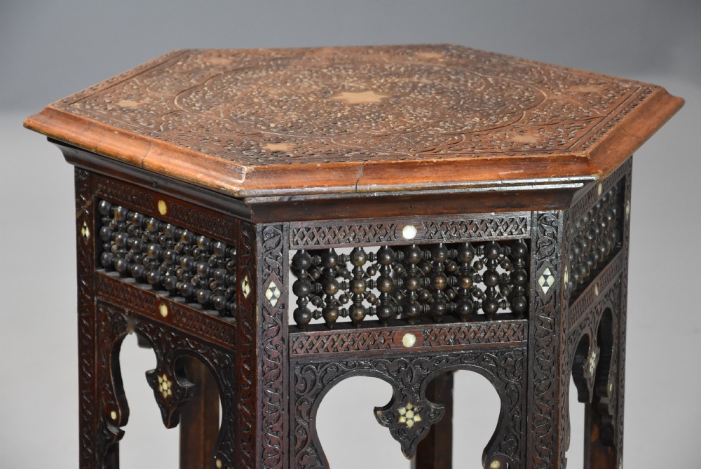 Late 19th century hexagonal Moorish table View VI