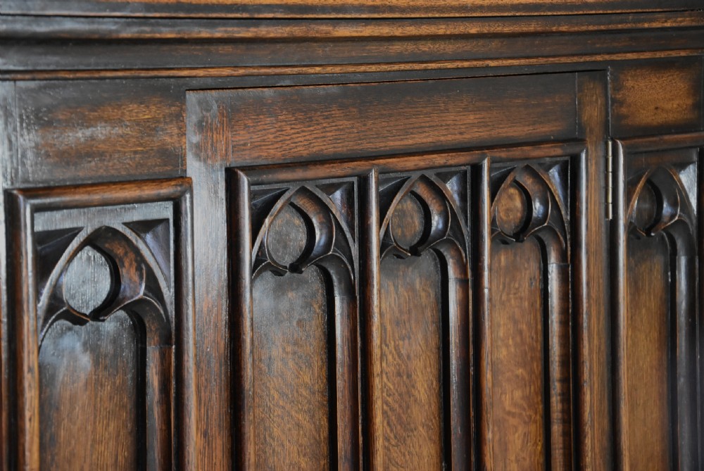 Late 19th century Gothic style oak cupboard View VII