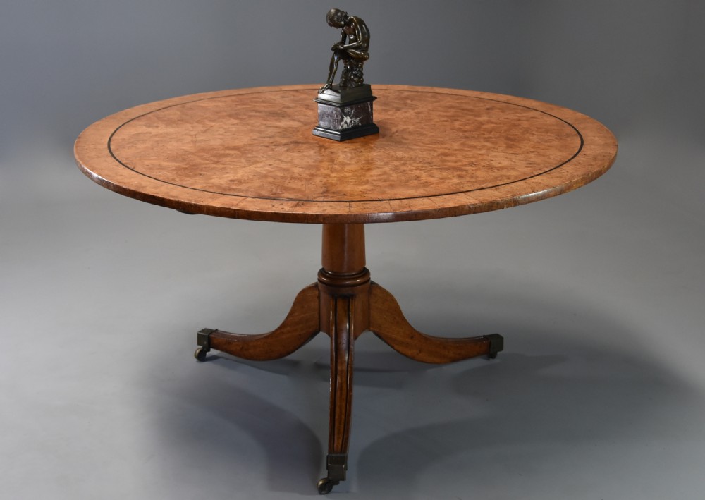 Late 19th century burr elm breakfast table View II