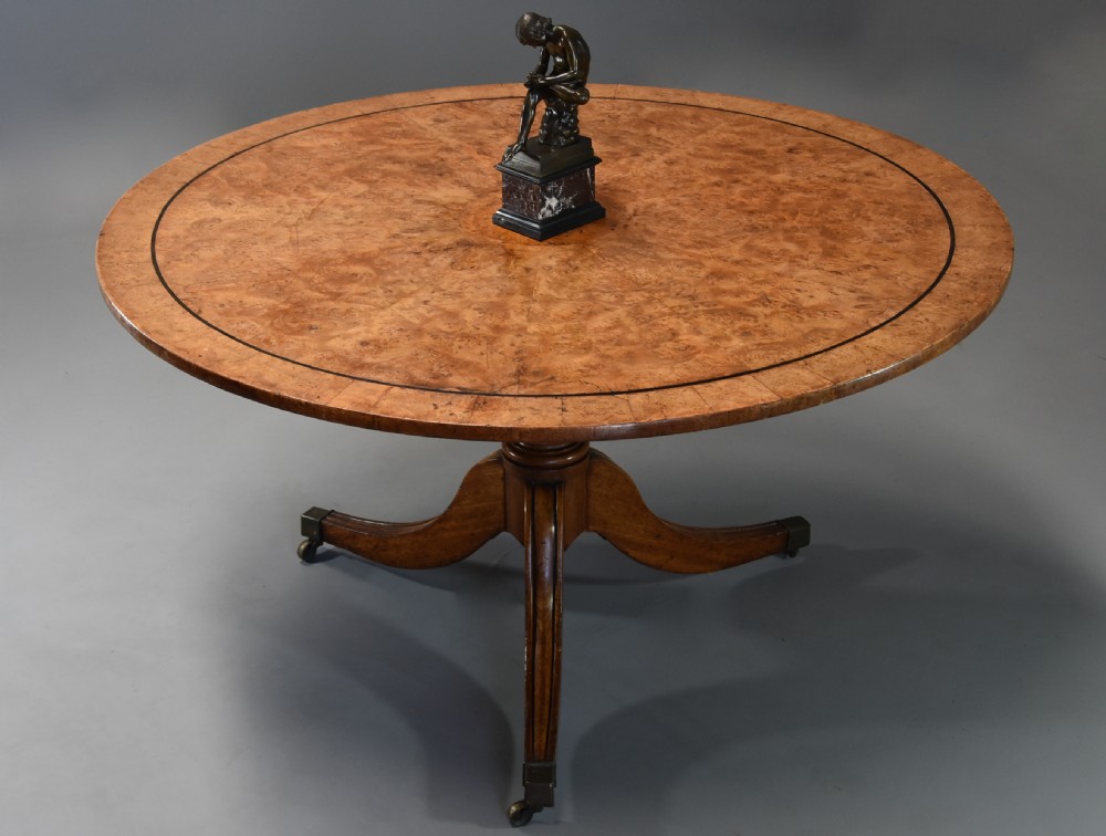 Late 19th century burr elm breakfast table View III