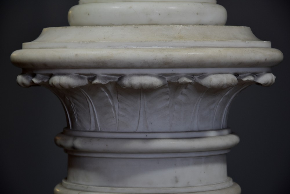 19thc life size finely carved carrara marble bust of the Roman Goddess, Ceres on original marble column, signed ‘S. KITSON' View XII