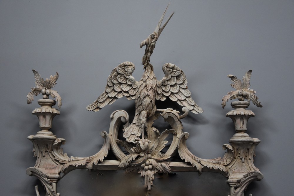 A pair of highly decorative Chippendale style painted carved wooden pier mirrors View IV