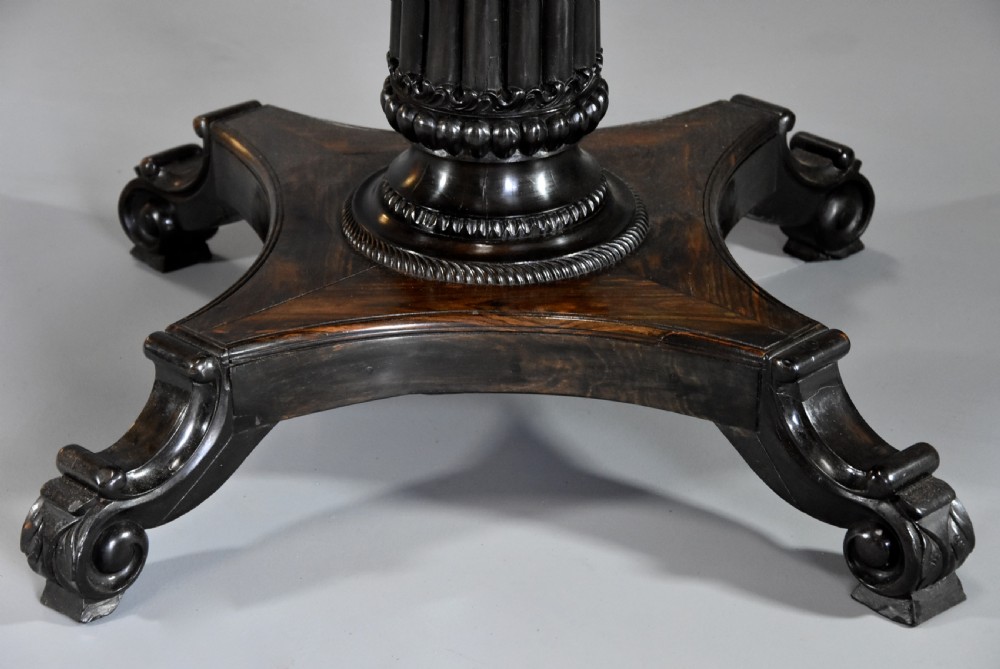 Rare early-mid 19th century Ceylonese solid ebony card or games table from the Galle district View VIII