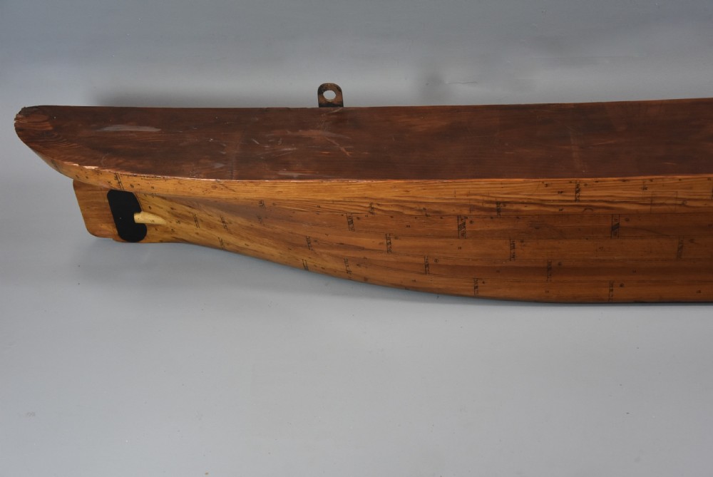 Large late 19th century pine shipwright's half hull model of a steamboat or paddle steamer View VII