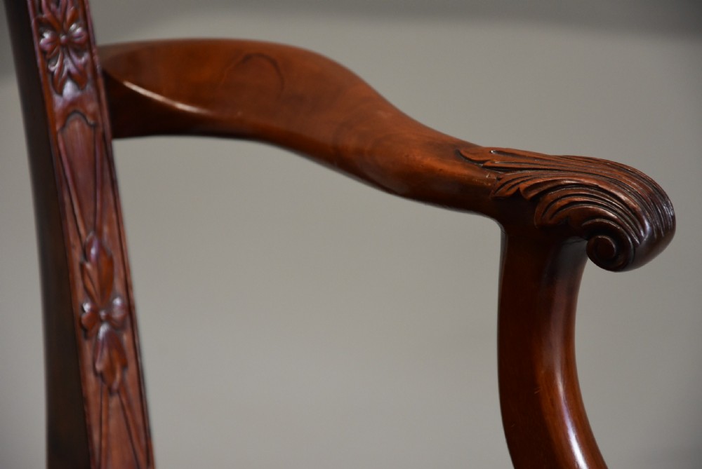 Superb pair of late 19th century mahogany open armchairs in the Chippendale style View X