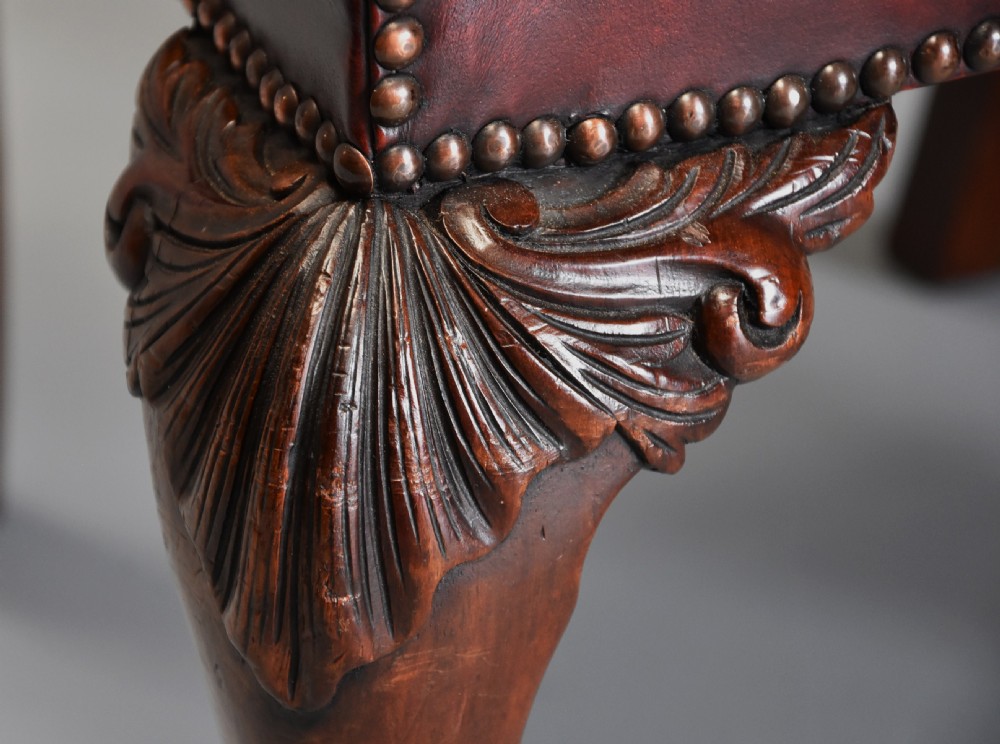 Superb pair of late 19th century mahogany open armchairs in the Chippendale style View XI