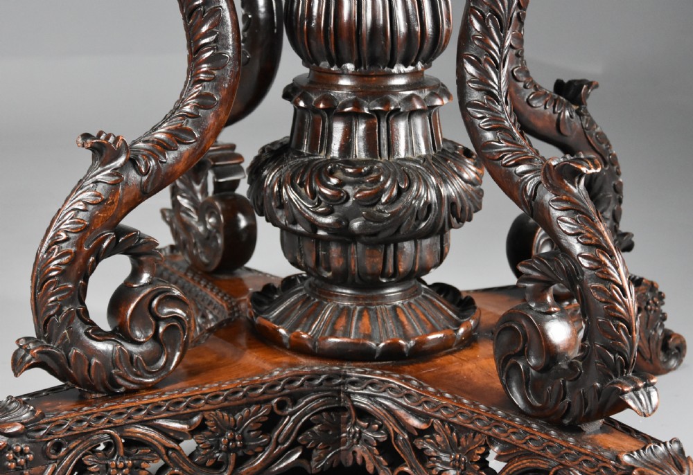 Mid 19th century Anglo Indian padouk oval centre table with superb faded patina View XII