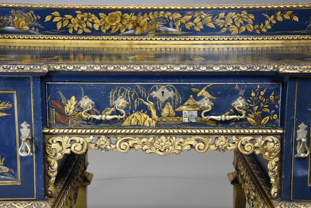 Superb quality highly decorative early 20th century Charles II style Chinoiserie dressing table or desk View VIII