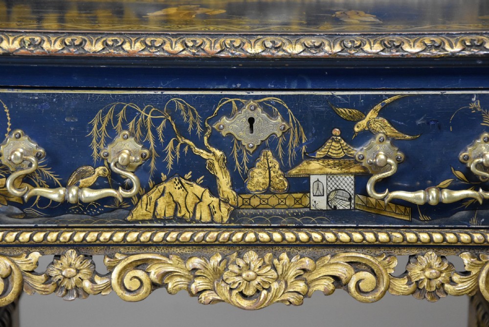 Superb quality highly decorative early 20th century Charles II style Chinoiserie dressing table or desk View IX