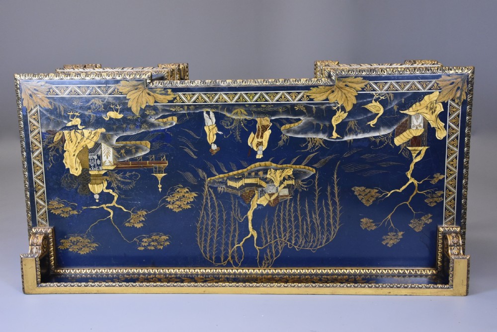 Superb quality highly decorative early 20th century Charles II style Chinoiserie dressing table or desk View XIII
