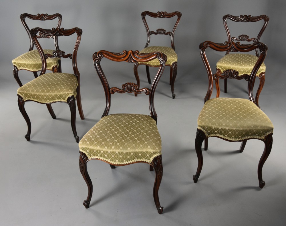Fine quality early-mid 19th century set of six rosewood dining chairs in the manner of Gillows