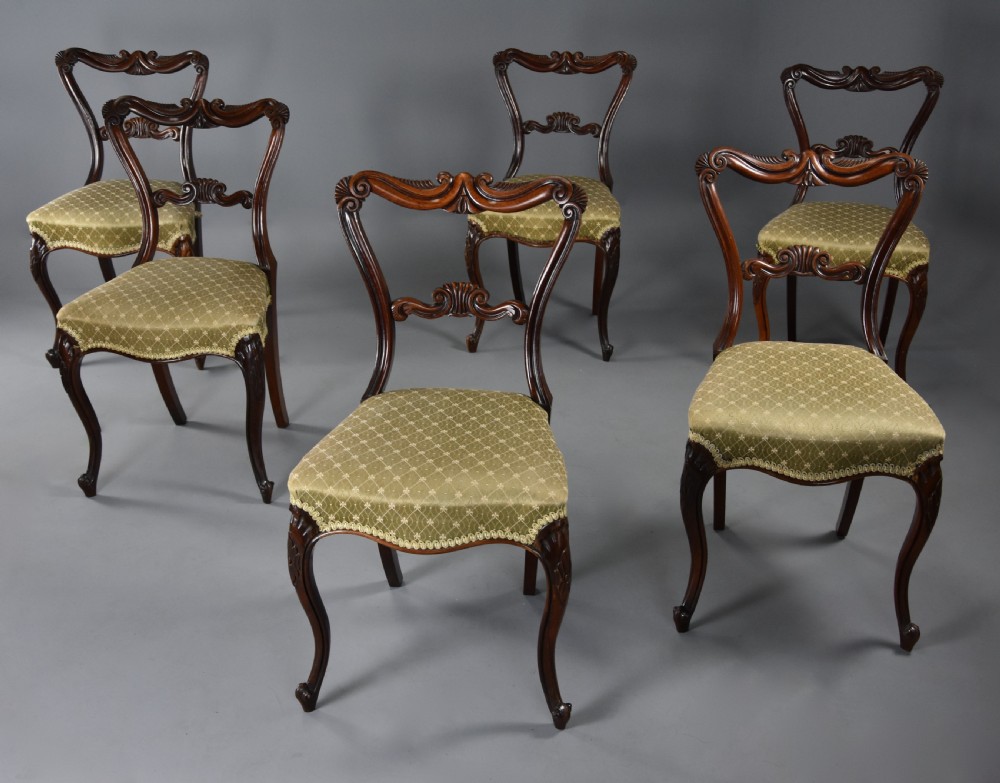 Fine quality early-mid 19th century set of six rosewood dining chairs in the manner of Gillows View II