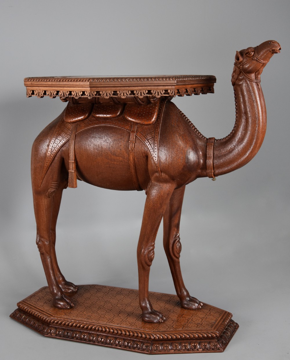 Late 19th century Anglo Indian hardwood camel table of superb quality, possibly from the Gujarat region of India View IV