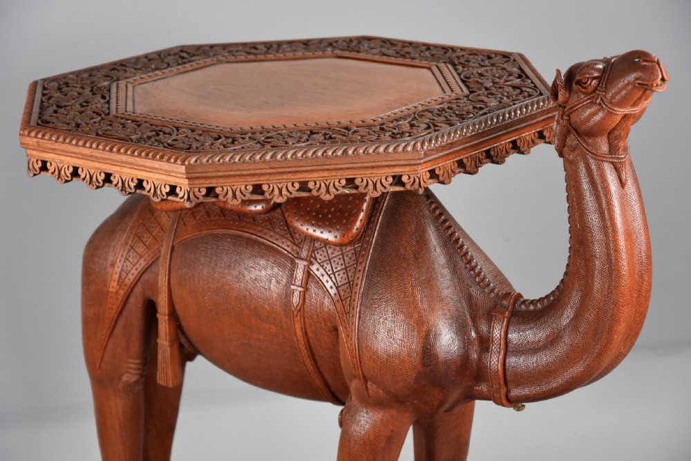 Late 19th century Anglo Indian hardwood camel table of superb quality, possibly from the Gujarat region of India View VII