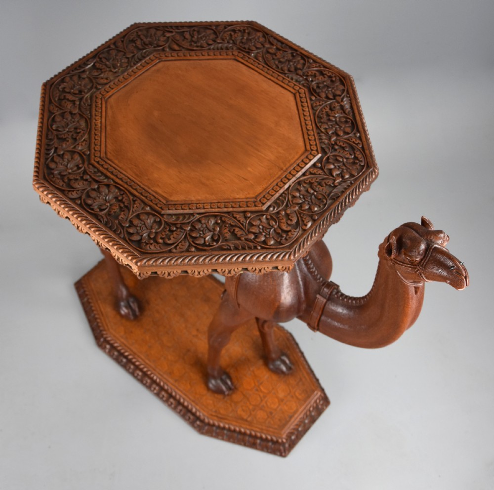 Late 19th century Anglo Indian hardwood camel table of superb quality, possibly from the Gujarat region of India View IX