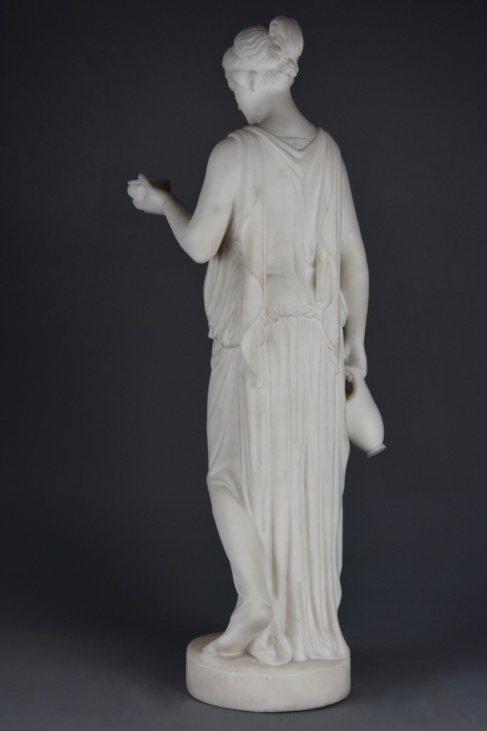 Fine quality mid 19thc carved marble figure of Hebe, goddess of youth after Bertel Thorvaldsen (1770-1844) View XI