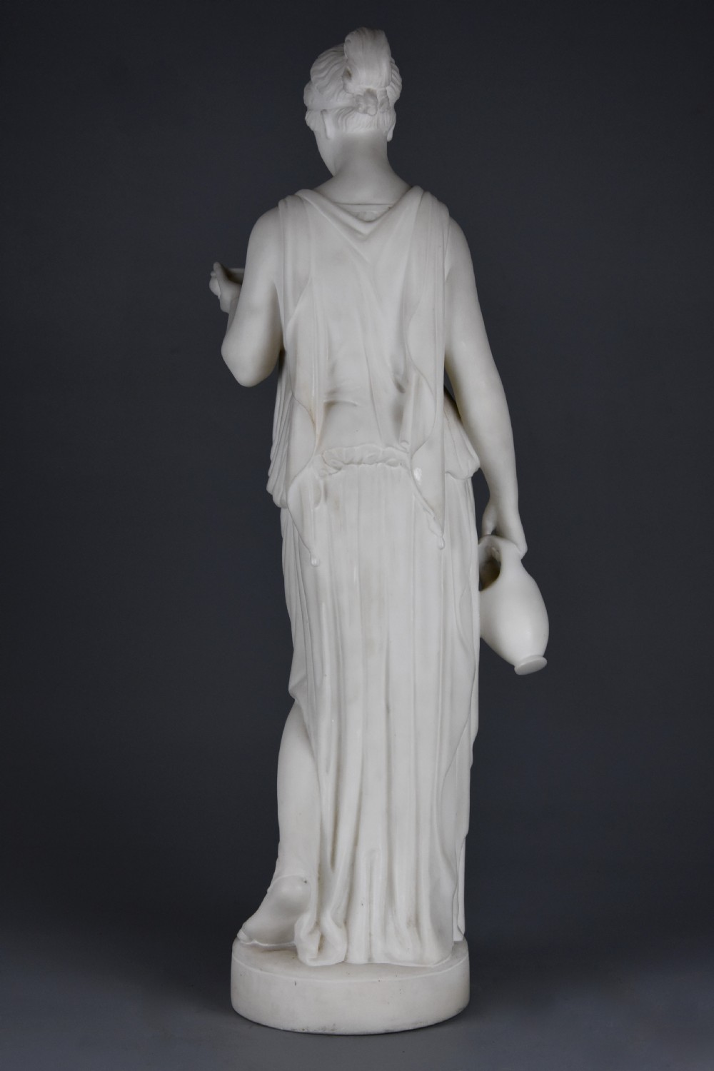 Fine quality mid 19thc carved marble figure of Hebe, goddess of youth after Bertel Thorvaldsen (1770-1844) View XII