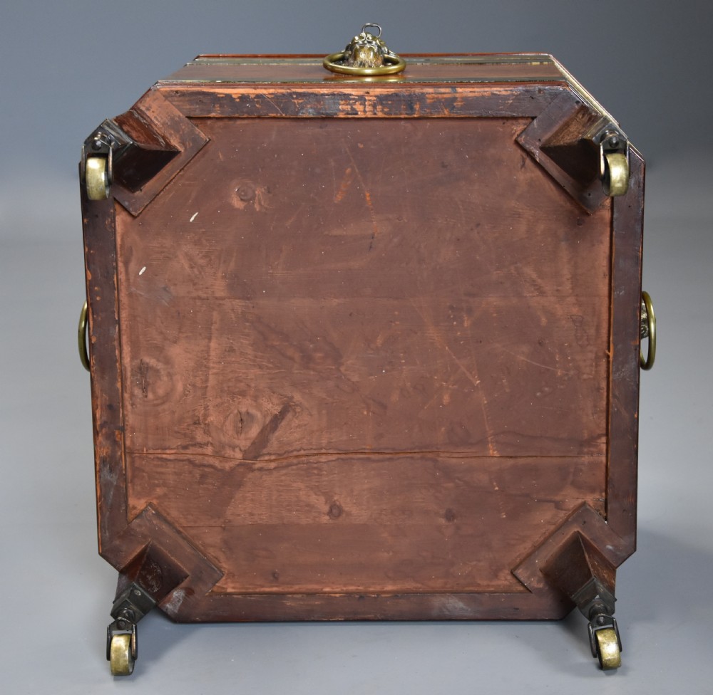 Early 19th century Regency mahogany brass bound cellarette or wine cooler of excellent patina  View XII