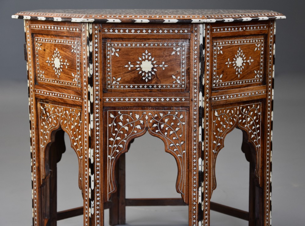 Superb quality late 19th century Anglo Indian inlaid hardwood octagonal table View VI