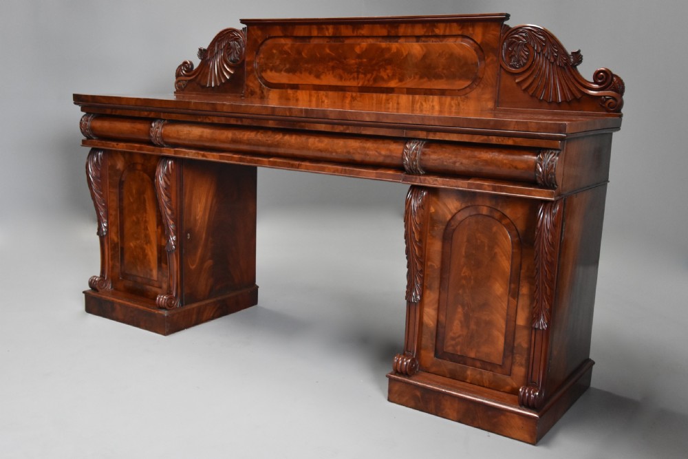 Fine quality mid 19th century mahogany pedestal sideboard View IV