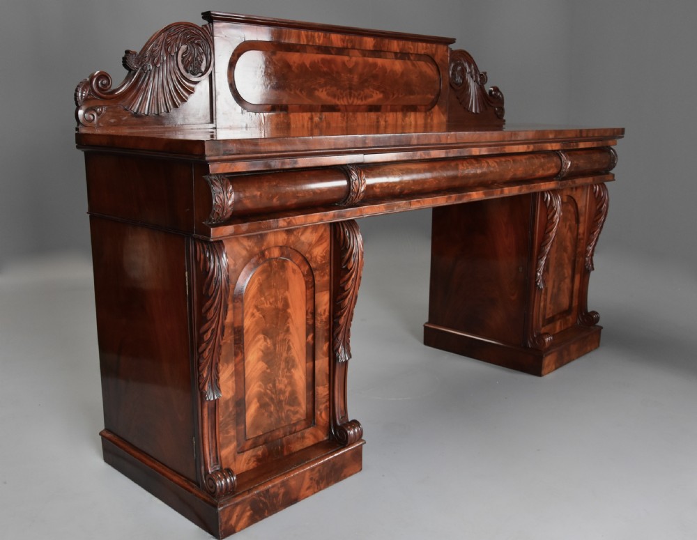 Fine quality mid 19th century mahogany pedestal sideboard View VI