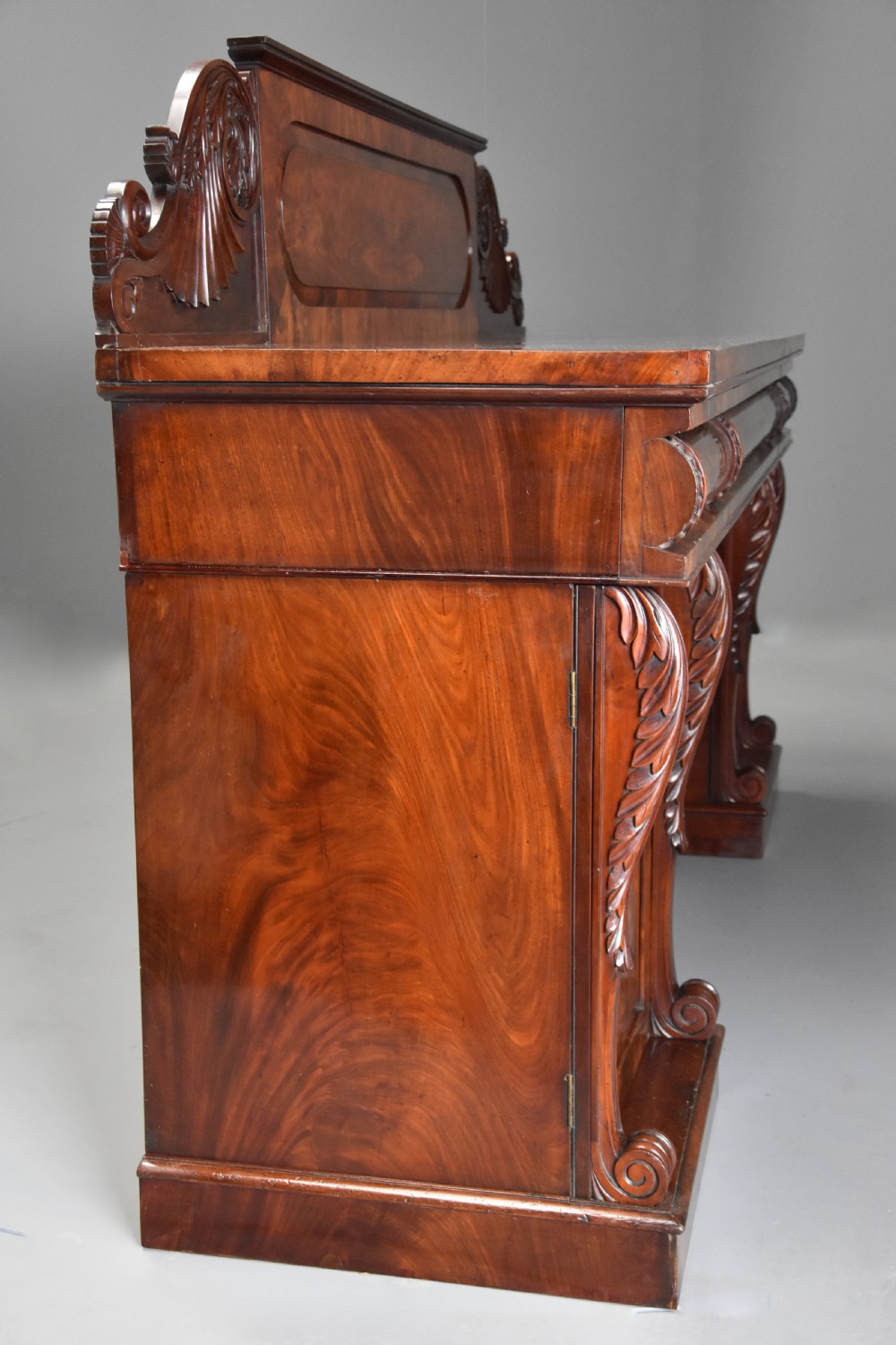 Fine quality mid 19th century mahogany pedestal sideboard View XII