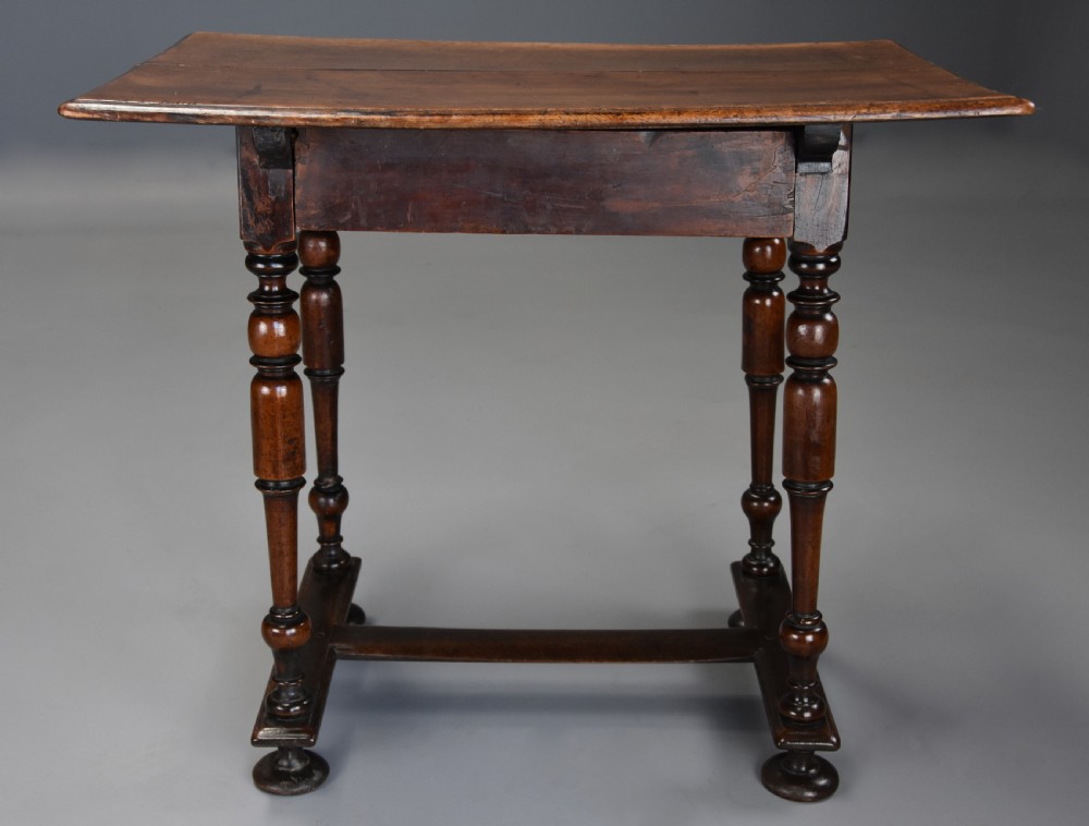 Late 17th century Continental walnut side table with drawer of superb patina  View XII
