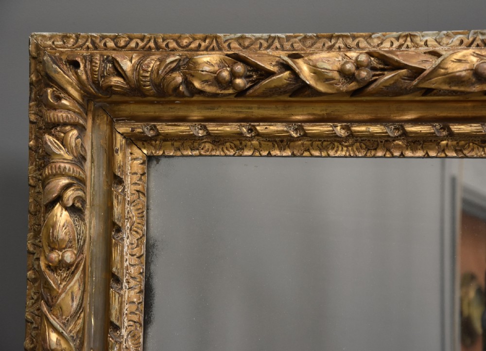 Large 19th century carved giltwood mirror, possibly French View V