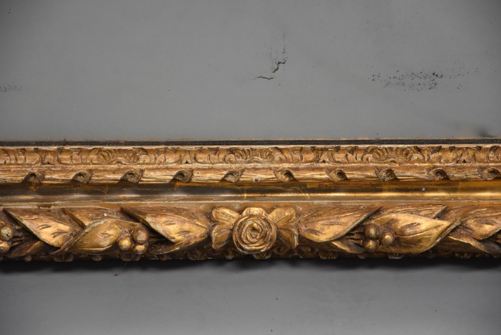 Large 19th century carved giltwood mirror, possibly French View VIII
