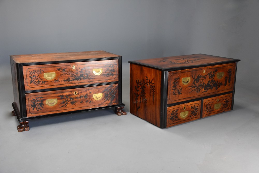 Extremely rare & superb early 19thc Anglo Chinese camphor wood Campaign secretaire chest of excellent patina View VII