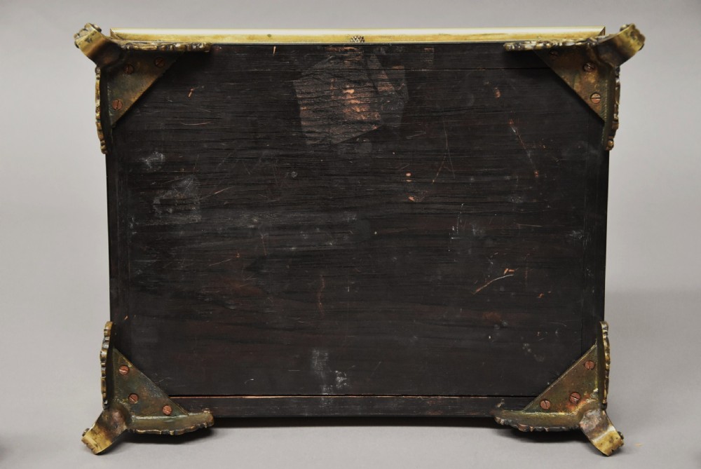19th century French Napoleon III tortoiseshell and inlaid brass desk stand or inkstand View XII