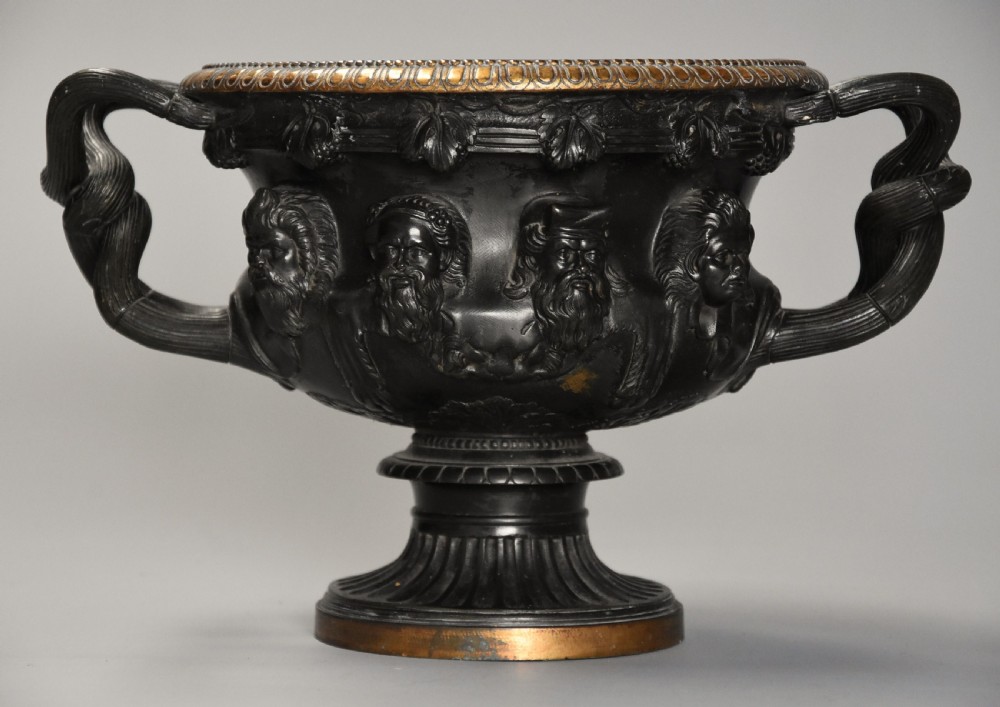Italian 19th century Grand Tour bronze reduction of 'The Warwick Vase', after the antique