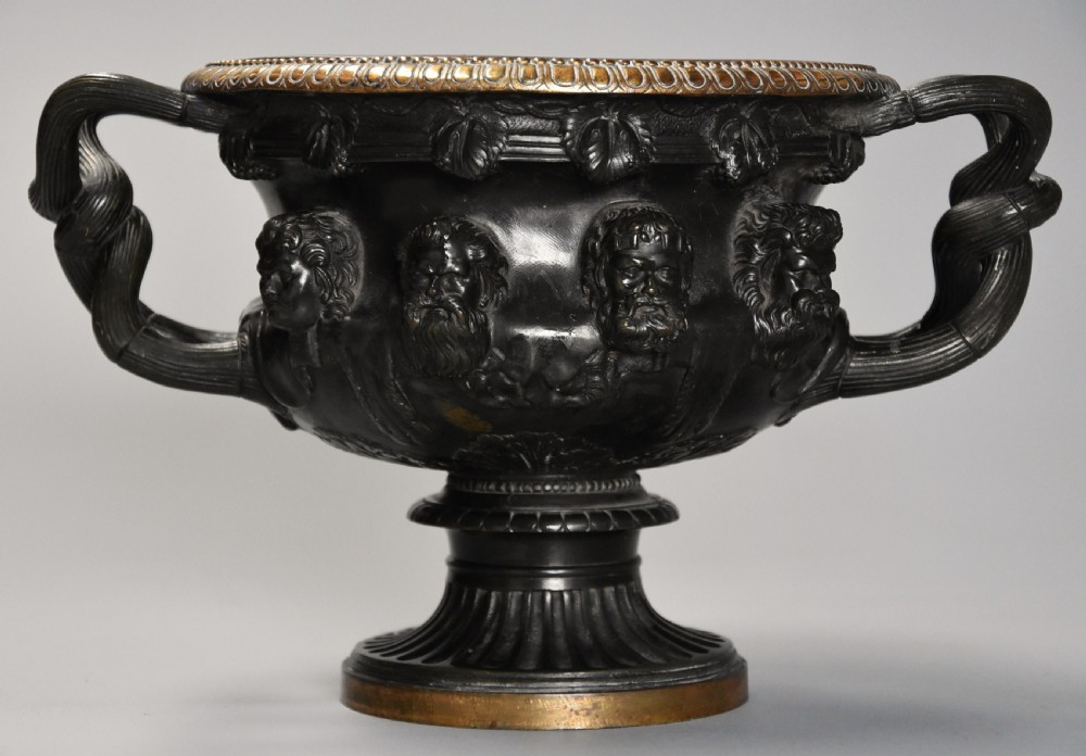 Italian 19th century Grand Tour bronze reduction of 'The Warwick Vase', after the antique View V