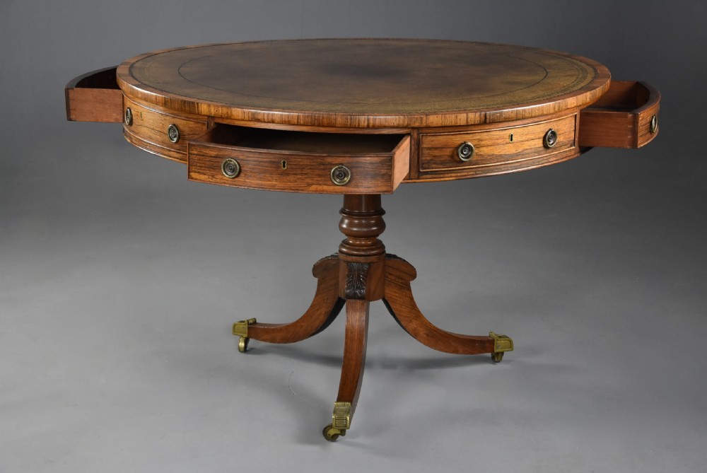 Early 19th century Regency rosewood drum table View II