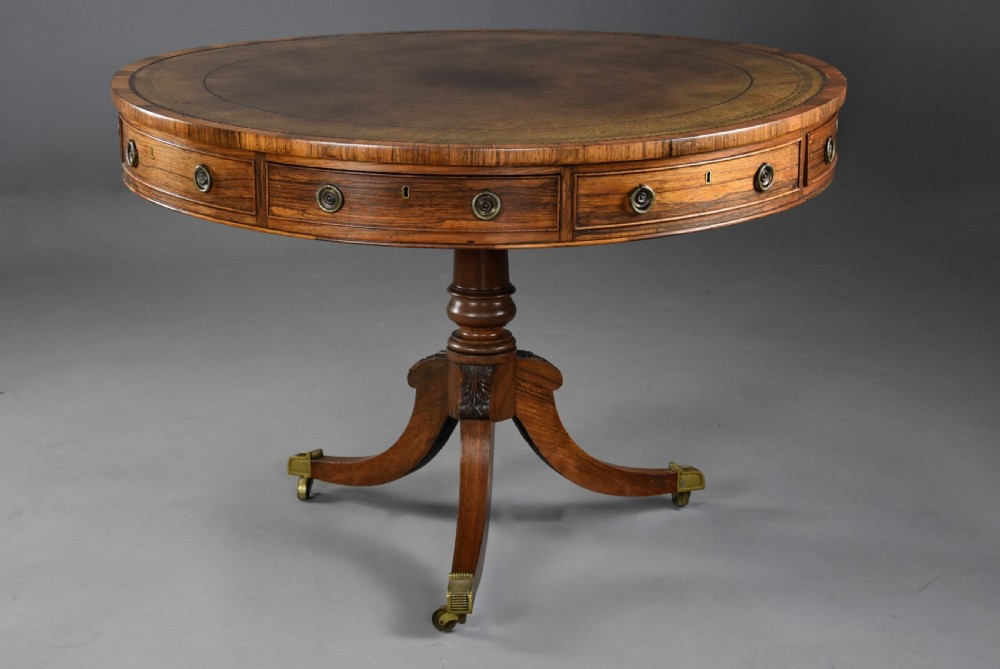 Early 19th century Regency rosewood drum table View III