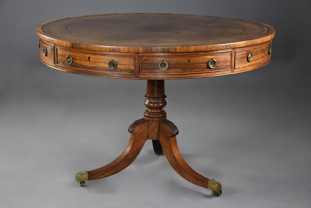Early 19th century Regency rosewood drum table View V