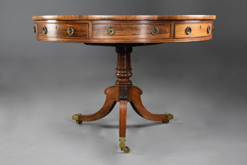 Early 19th century Regency rosewood drum table View VII
