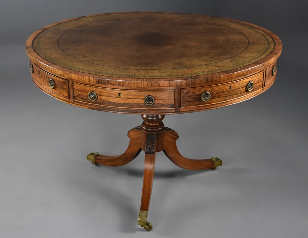 Early 19th century Regency rosewood drum table View X