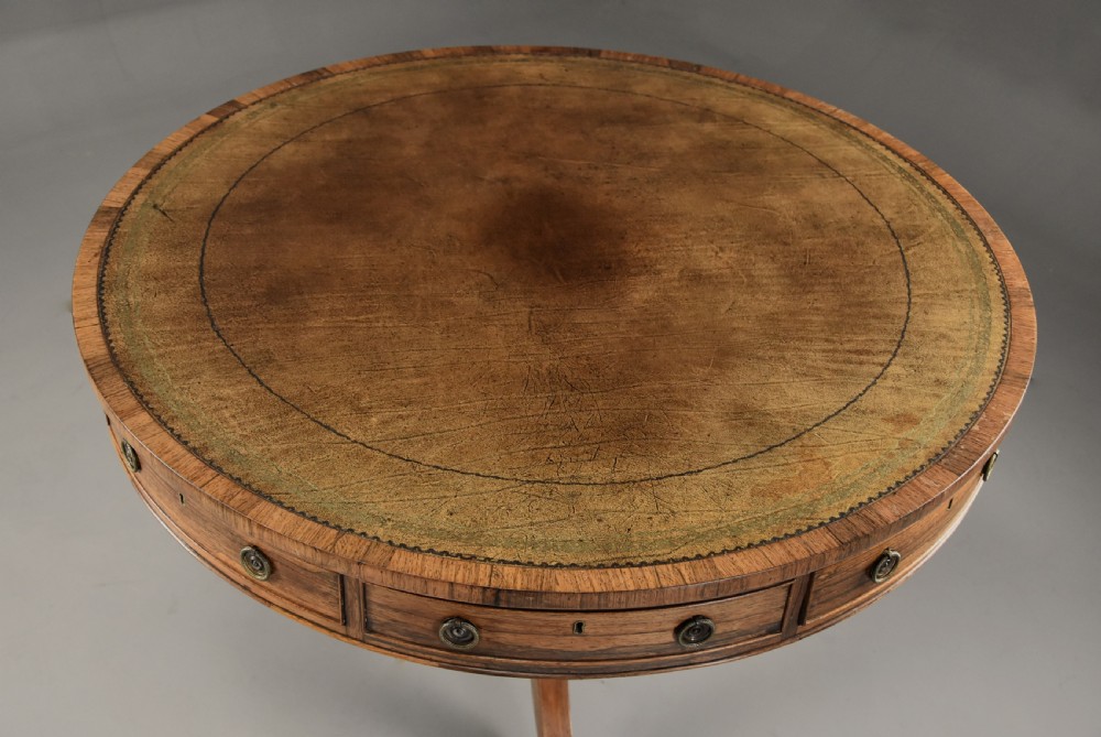 Early 19th century Regency rosewood drum table View XI