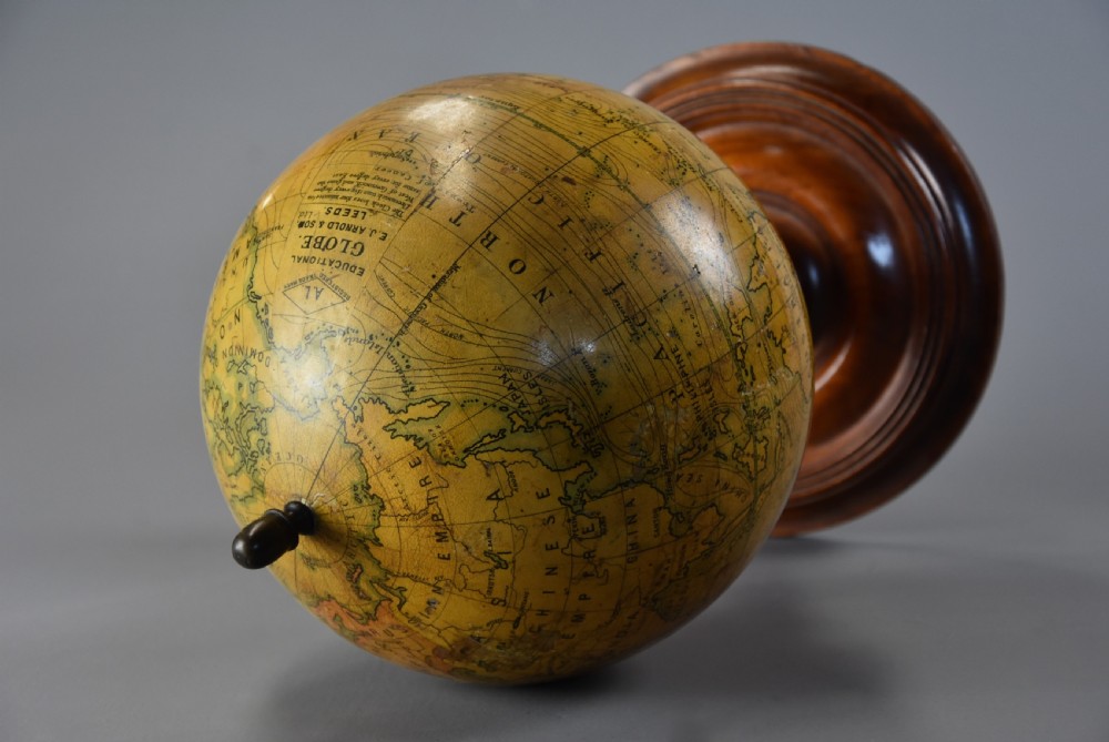 Early 20th century educational table globe by E.J. Arnold & Sons Ltd. Leeds View IX