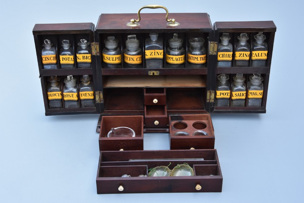 Mid 19th century mahogany travelling apothecary cabinet View IV