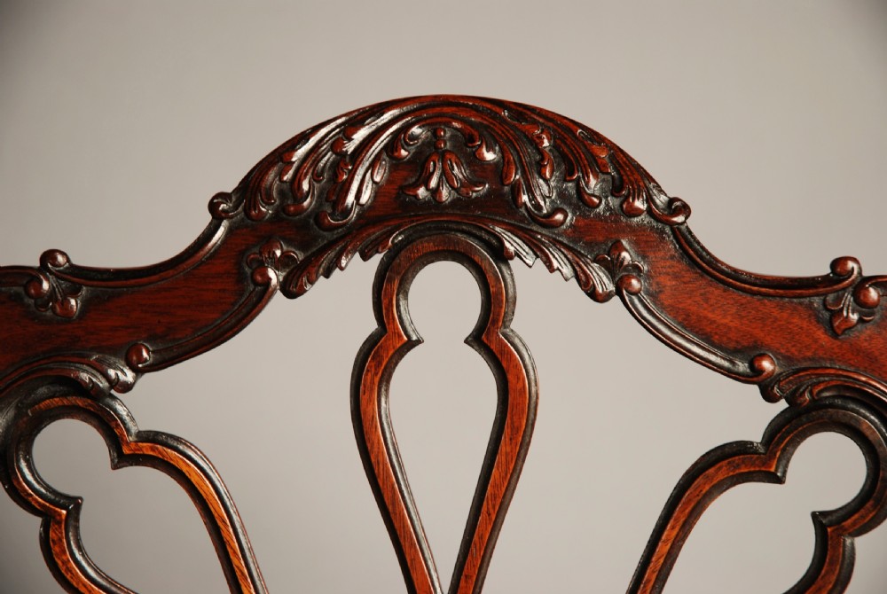 Late 19th century fine quality mahogany open armchair in the Chippendale style View V