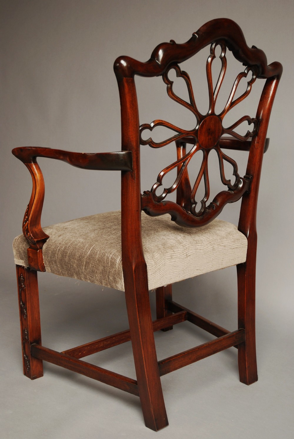 Late 19th century fine quality mahogany open armchair in the Chippendale style View XI